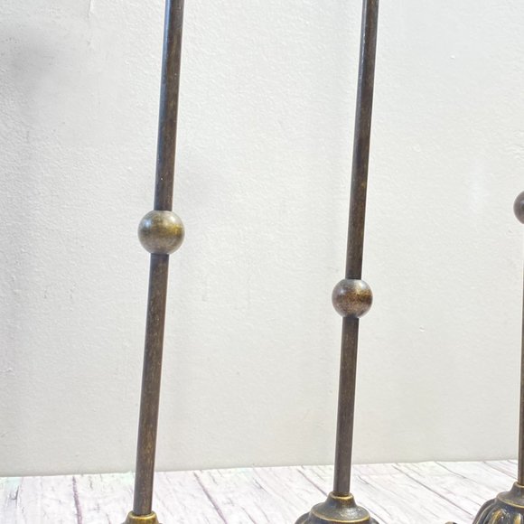 Vintage Set of 3 Candlesticks Holder Taper Brass, Candles Holder for Holiday - Picture 8 of 10